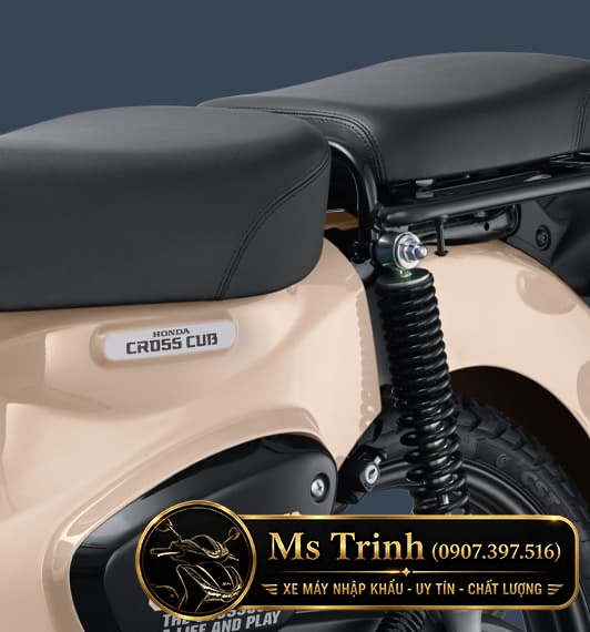 Yên Honda Cross Cub 110 2026 chia hai phần kết hợp giảm xóc đôi phía sau
